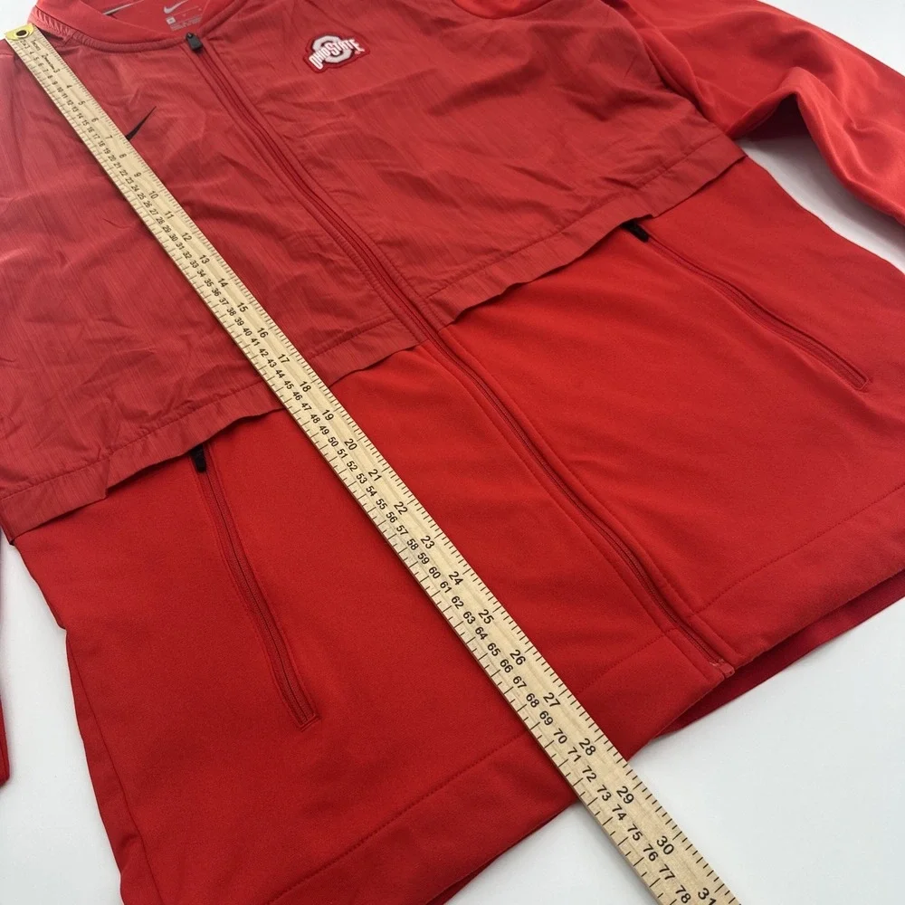 Nike Ohio State‎ Buckeyes Windbreaker Rain Jacket Mens Size Medium Red Vented M